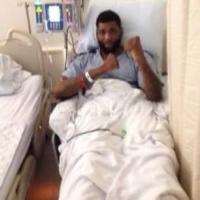 Donnie Palmer in hospital bed at Boston Medical Center